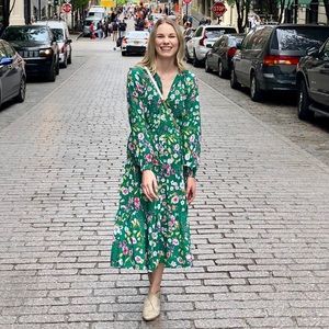 URBAN OUTFITTERS REESE TIERED MIDI DRESS